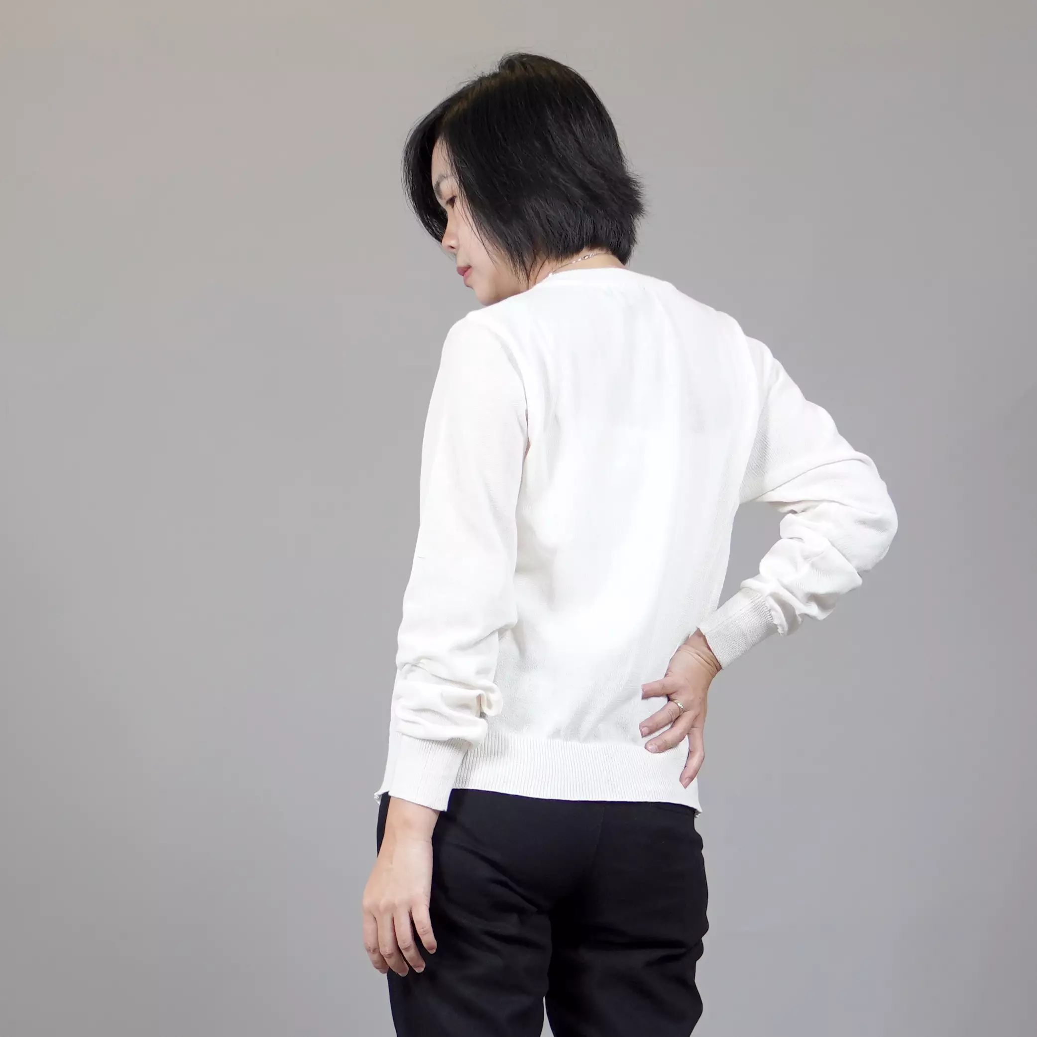 SANDRA Casual Woman Cardigan Korean Style - Broken White