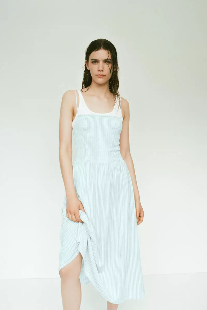 Smocked strappy dress
