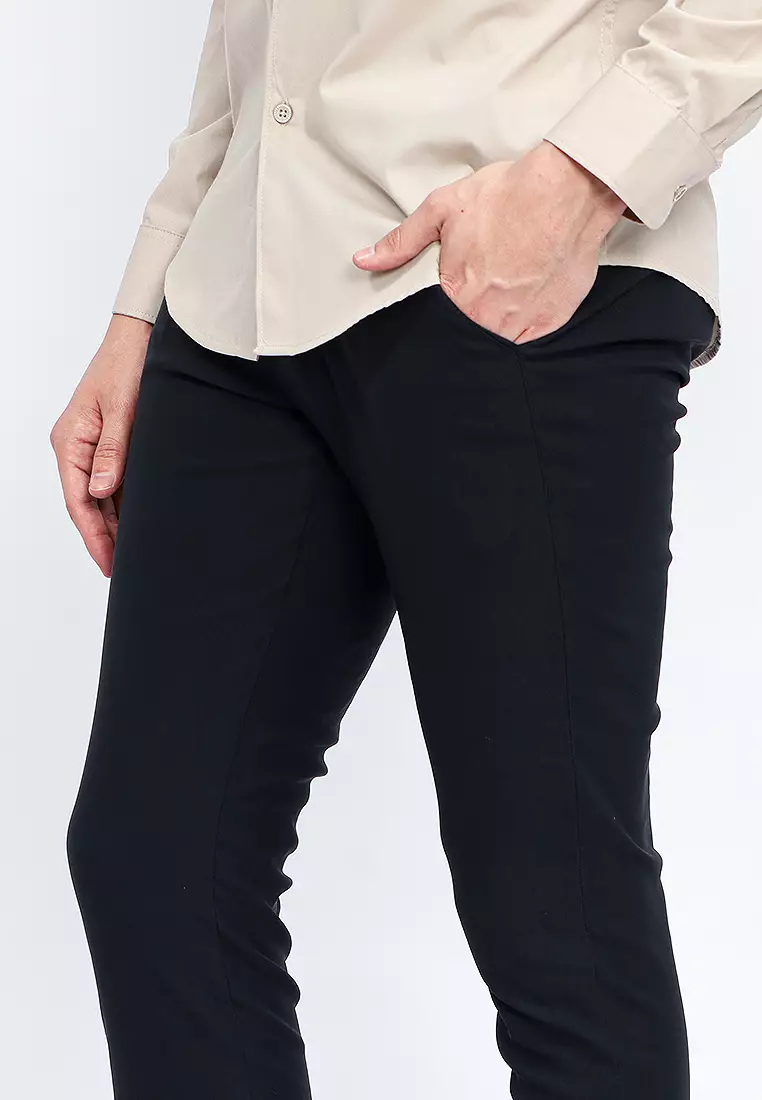 Celana Chinos Long Pants Nylon Stretch OXCON Black