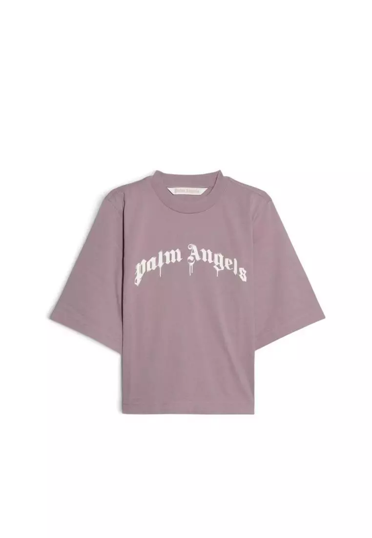 PALM ANGELS Curved Logo Boxy Tee T-Shirt 2026 | Buy PALM ANGELS