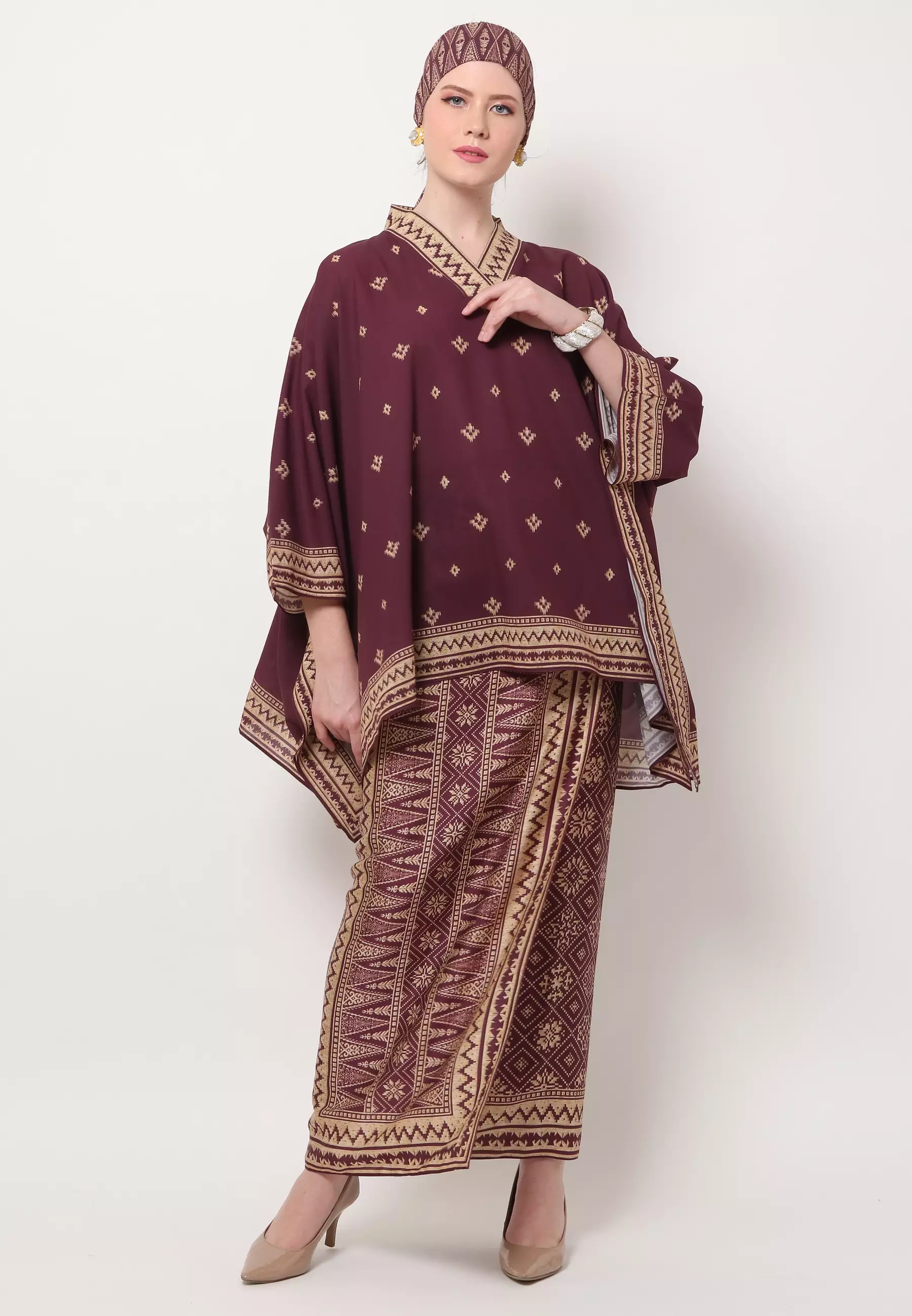 Kanzi Collection Songket V-neck Sarong Set