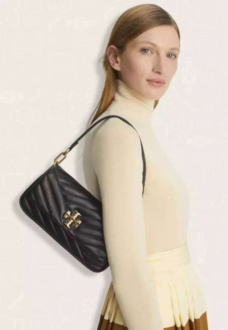 Tory Burch Small Kira Chevron Flap Shoulder Bag Black