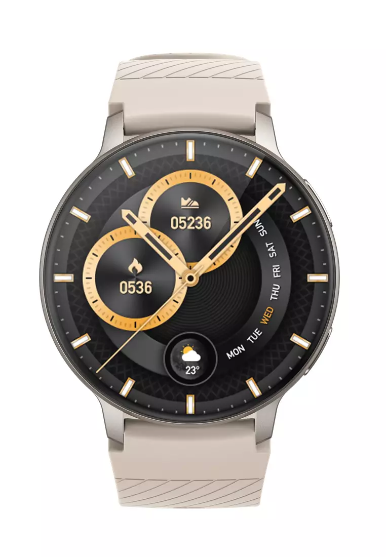 Unisex Round Smart Watch - 1.39 inch Large HD Screen - Rubber Strap - Silver Color