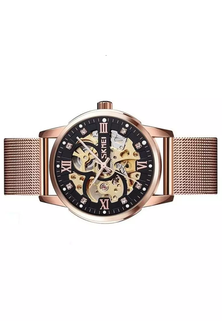 Jam Tangan Casual Mechanical Pria Automatic Movement Strap Tali Material Stainless Steel SL98 ORIGINAL