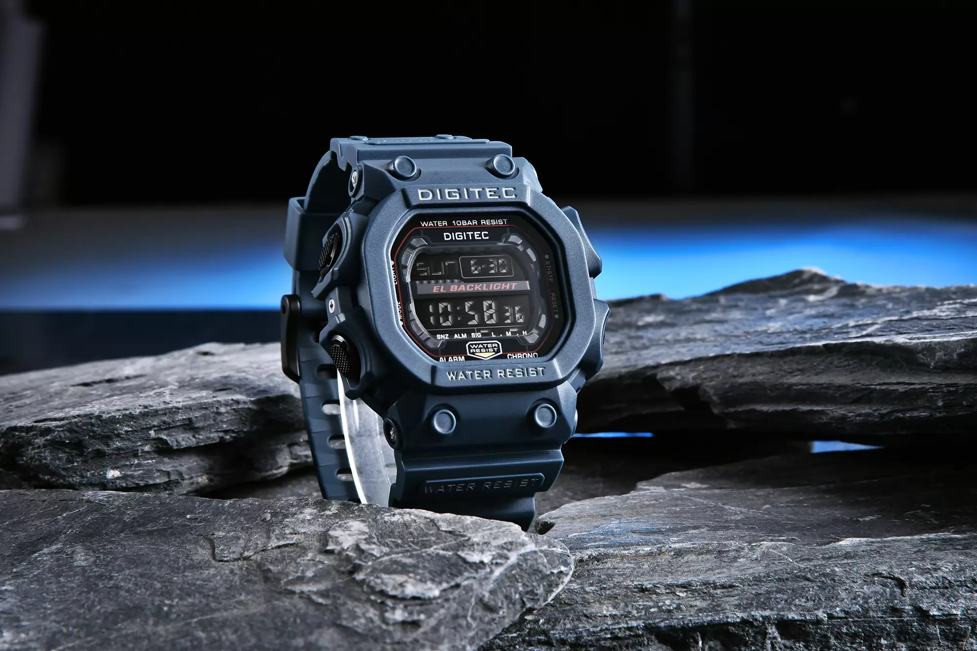 DIGITEC Jam Tangan Pria Digital DG-5012T WATER RESIST With Digital Features BL4B Blue