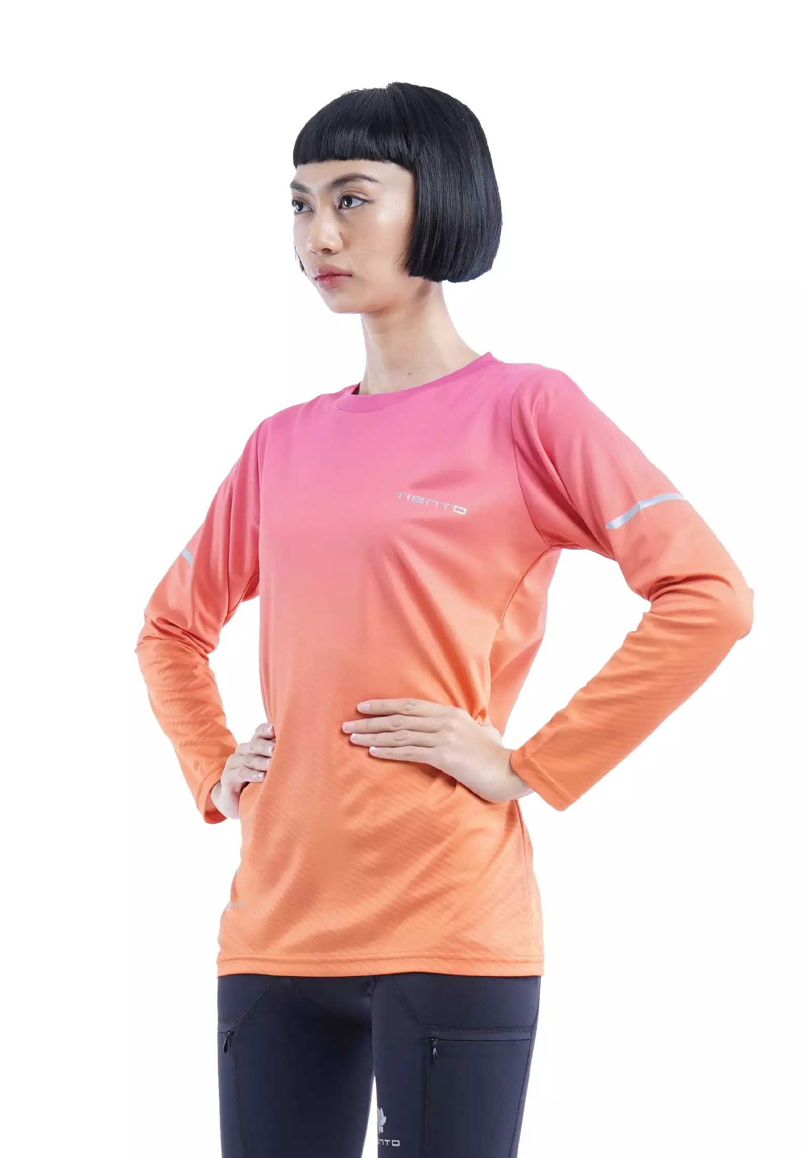 Tiento Jersey Running Anti UV Kaos Olahraga Lari Wanita Lengan Panjang Baju Dryfit Long Sleeve Women Xceleration