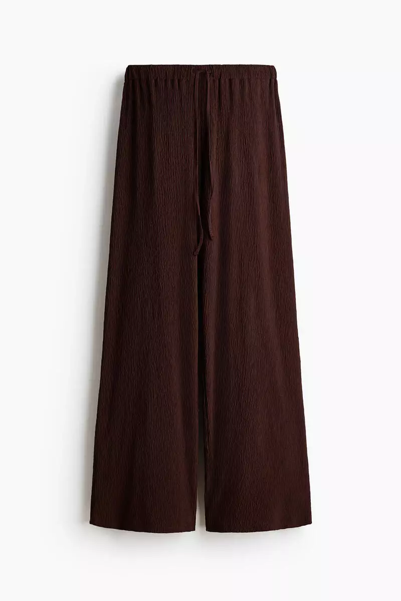 Crinkled drawstring trousers