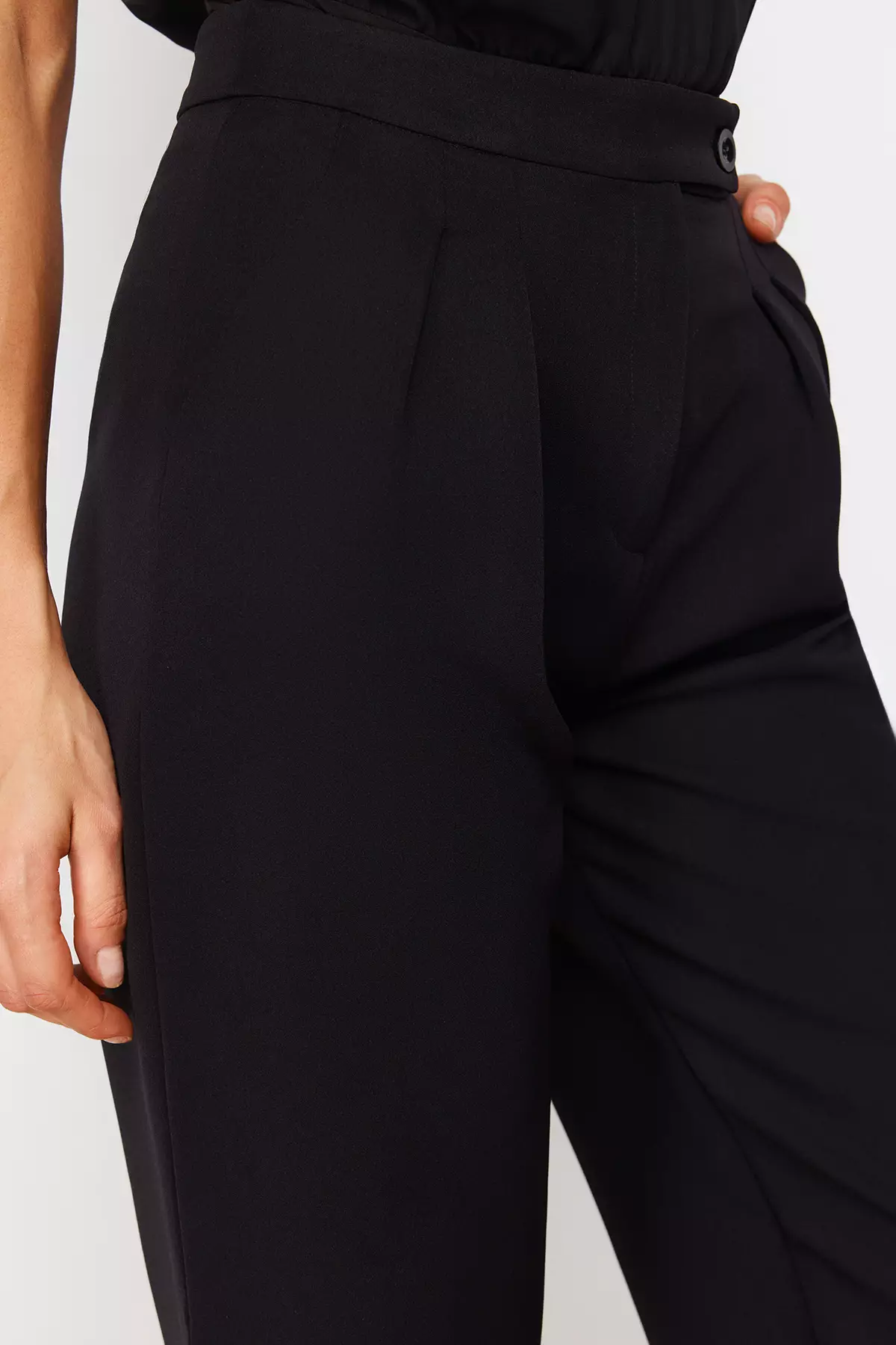 High Rise Straight Trousers