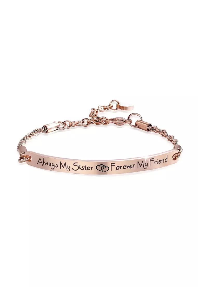 Gold bar top bracelet engraved