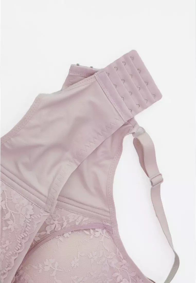 Lilac Lace Front Snap Nursing Bra