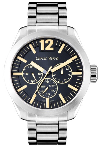 Christ Verra Multifunction Men's Watch CV 84344G-11 BLK/SS Black Silver Stainless Steel