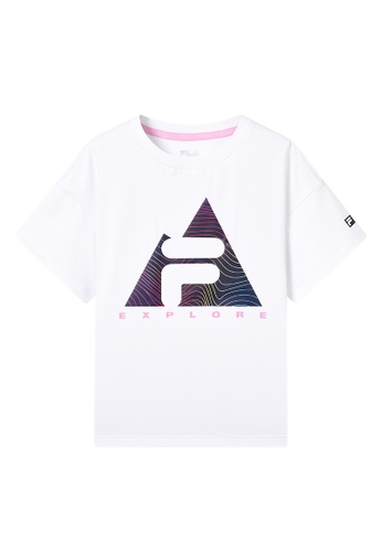FILA black and white Online Exclusive FILA KIDS F EXPLORE Logo T-shirt 8-16 yrs FFF76KA6EE5039GS_1