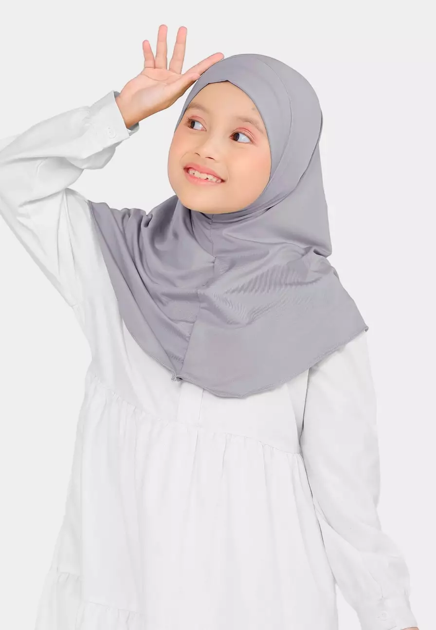 Cotton Bee - Atiyah Bergo Anak | Hijab Instan Anak - Purple Heater - M
