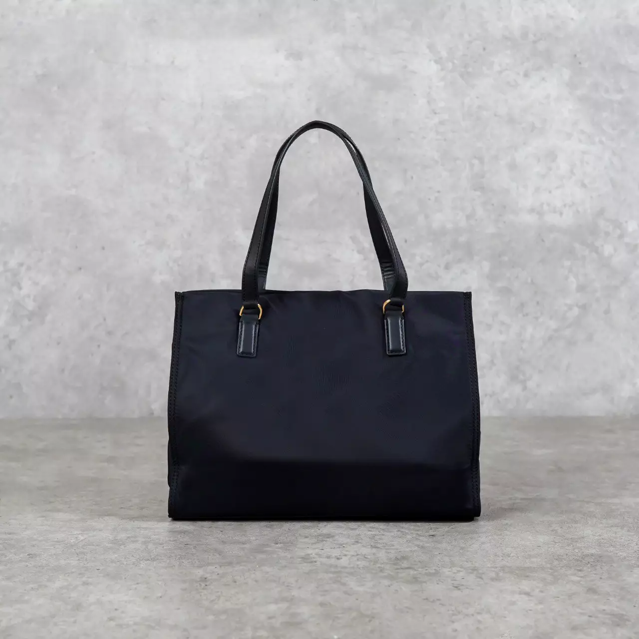 Tas TORY BURCH ELLA SMALL LOGO ALL BLACK NYLON TOTE BAG 100% ORIGINAL