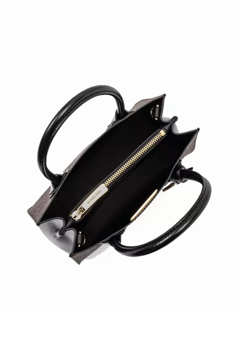 Michael Kors MERCER MD MESSENGER PVC small women s one shoulder handbag 35H3GM9M2B BLACK