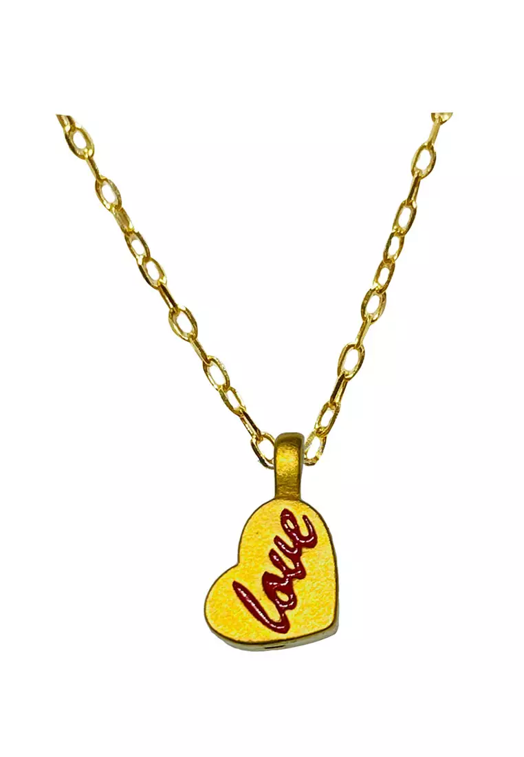 Gold chain with deals love pendant