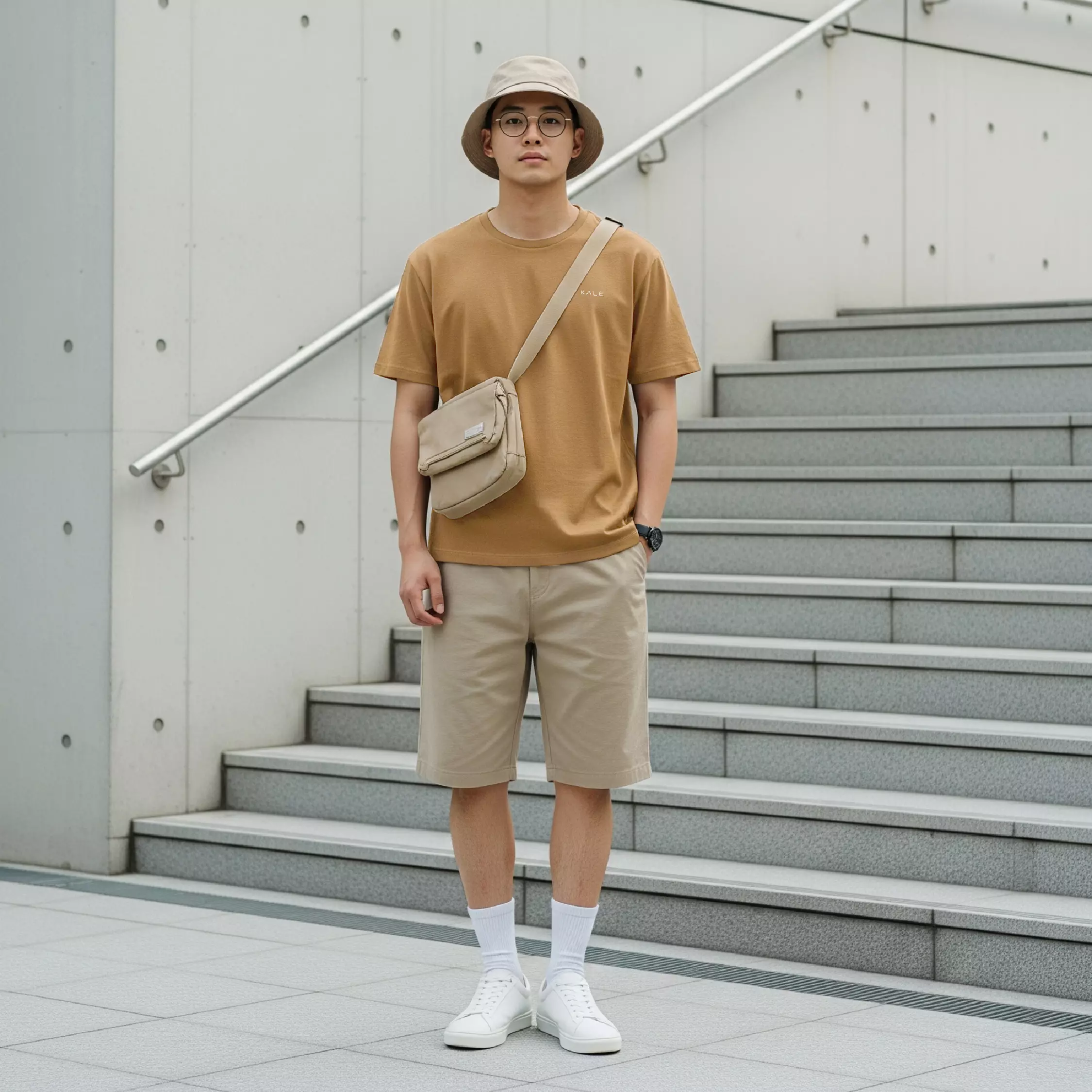 Kale ARION REGULER DUSTY BROWN Reguler Fit Organic Cotton | T-Shirt Basic