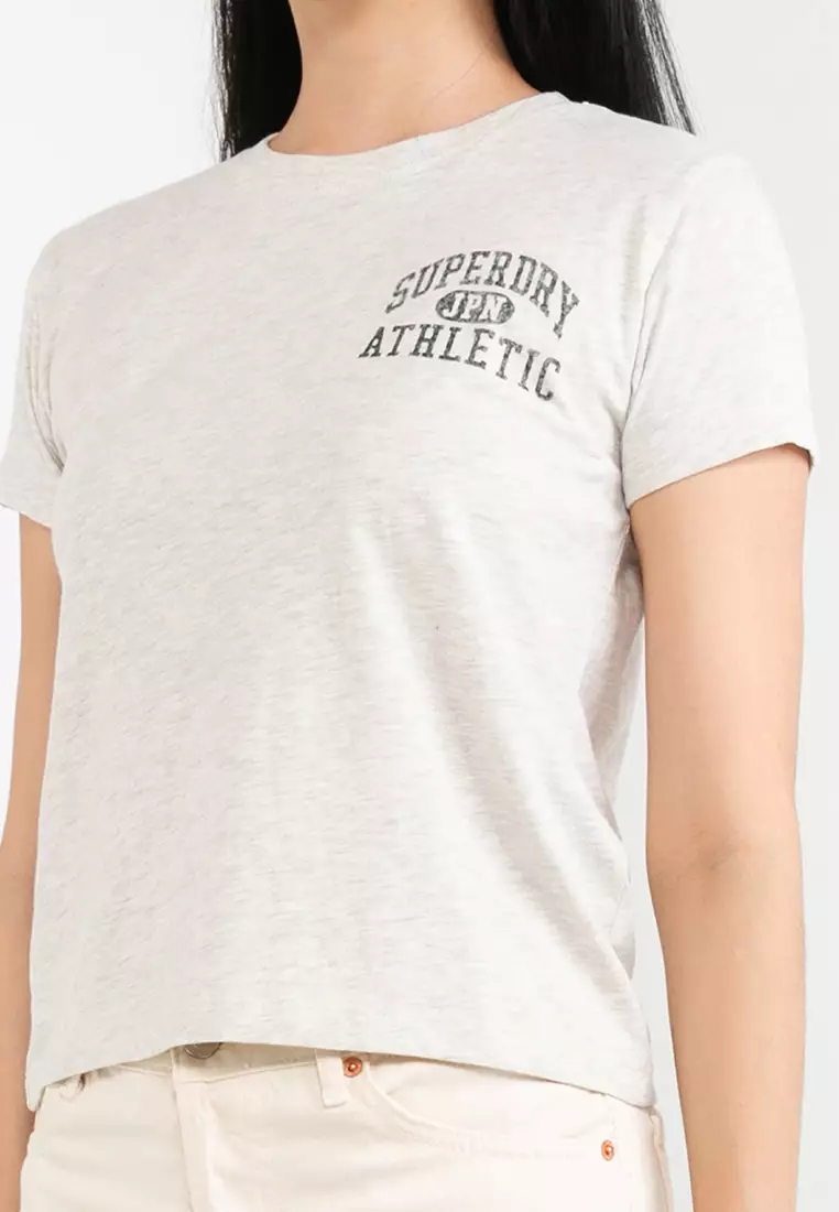 Women's Athletic Essential Slub 90s T-Shirt in Cadet Grey Marl