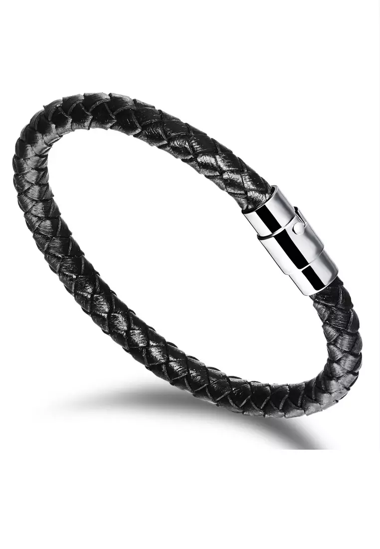 Mens leather clearance bracelets