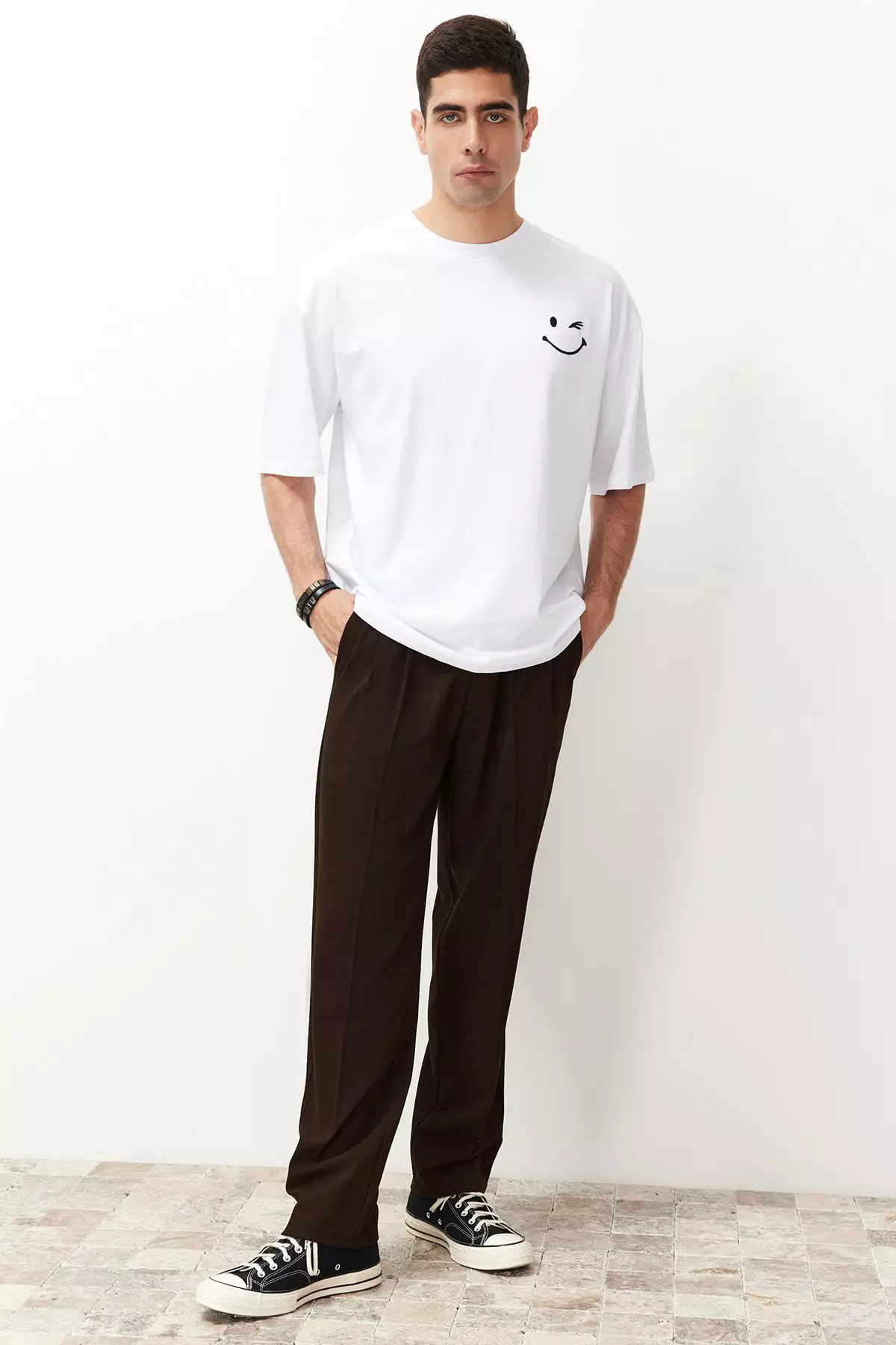 Baggy Fit Pleated Trousers