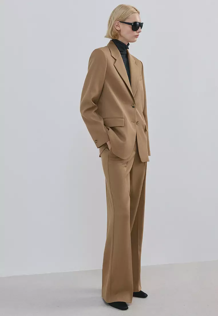 Straight Low-Rise Suit Trousers