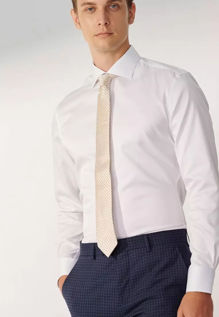 Milano Collection White Slim Fit Shirt