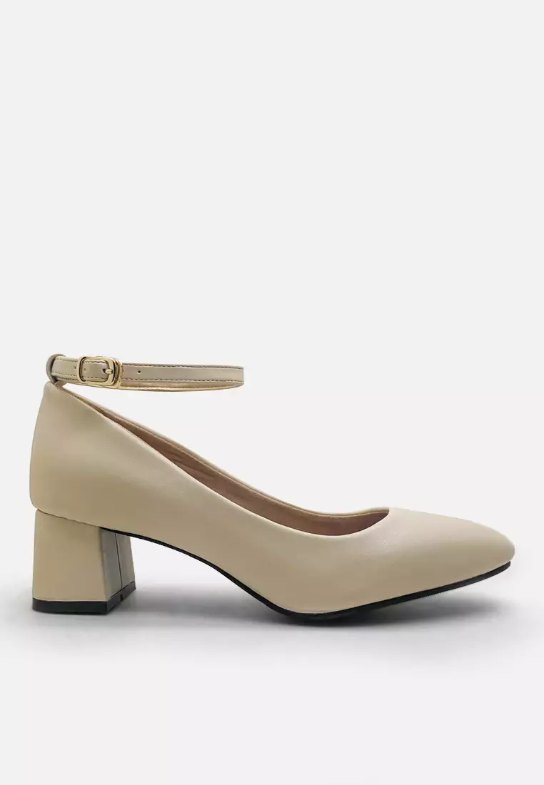 Chloe Sepatu Pumps Block Heels Wanita Strap Tali