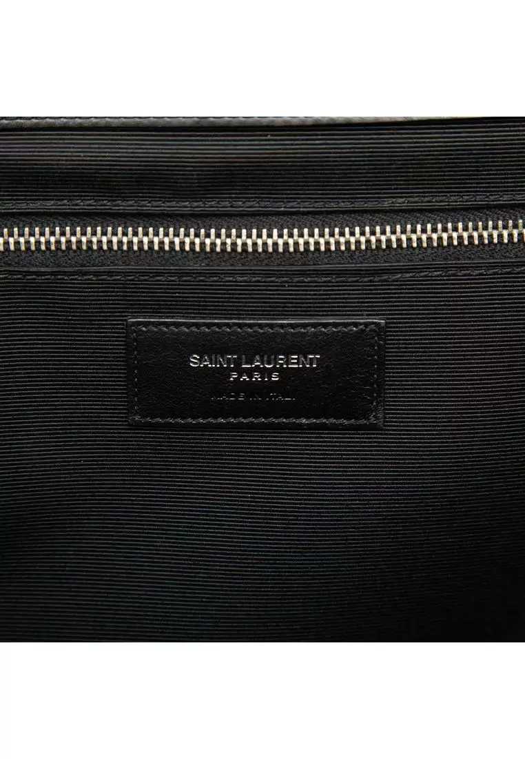 Pre-Loved Saint Laurent Large Calfskin Chevron Monogram Envelope Bag