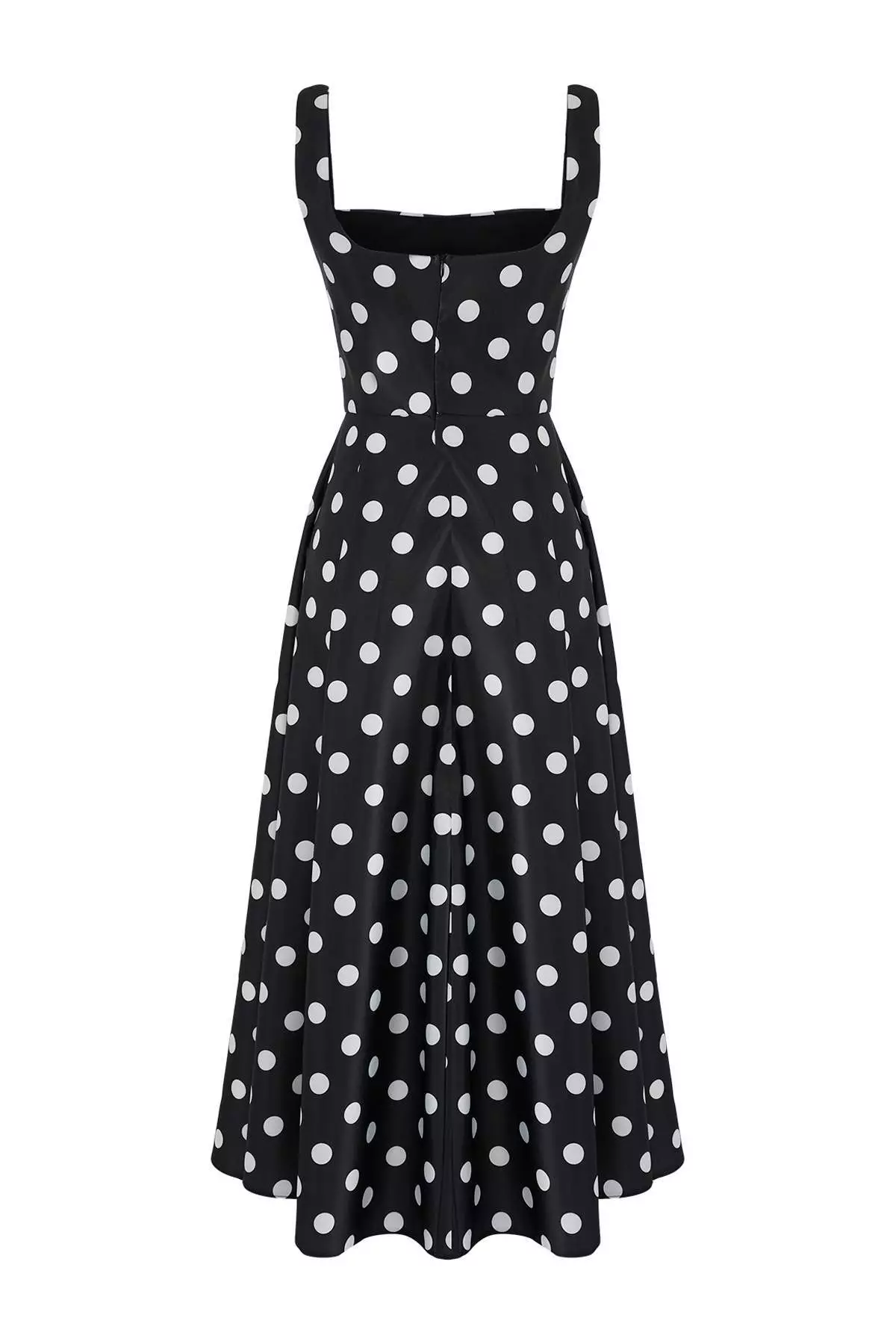 Black And White Polka Dot A Line Satin Stylish Evening Dress