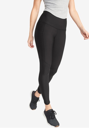 Old Navy black PowerSoft Mesh-Paneled 7/8-Length Compression Leggings A6E4BAA81AB7C4GS_1