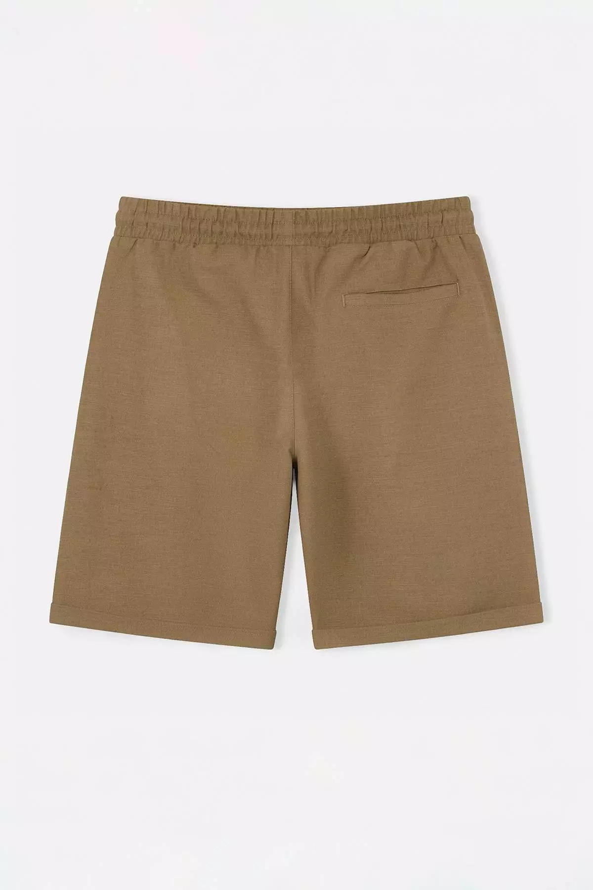 Mink Elastic Waist Linen Look 100% Cotton Woven Men'S Shorts & Bermuda Tmnss26Sr00008