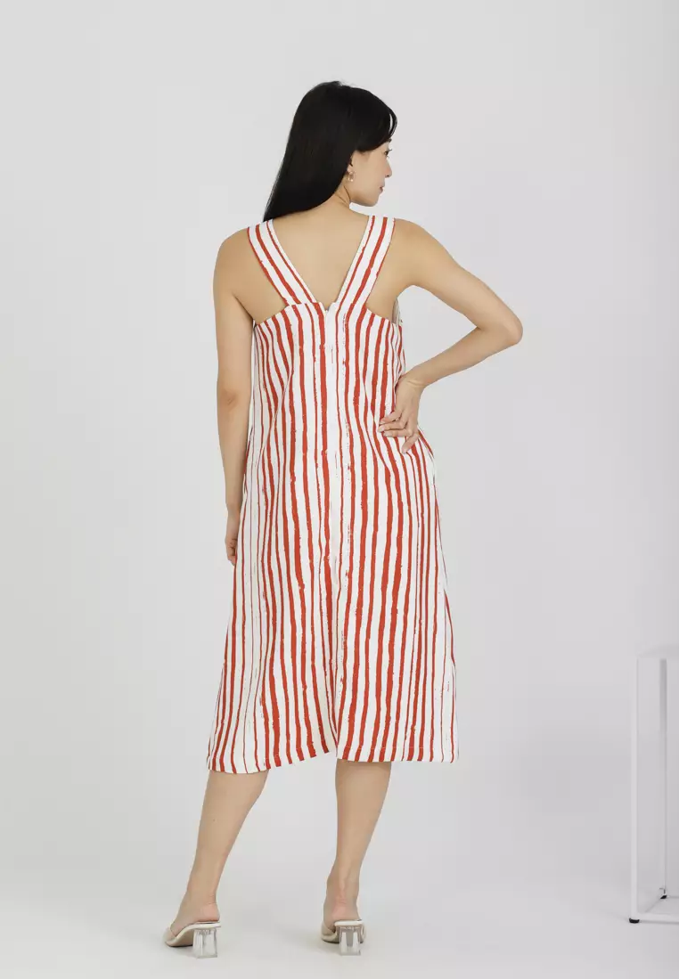 Burnt orange store shift dress