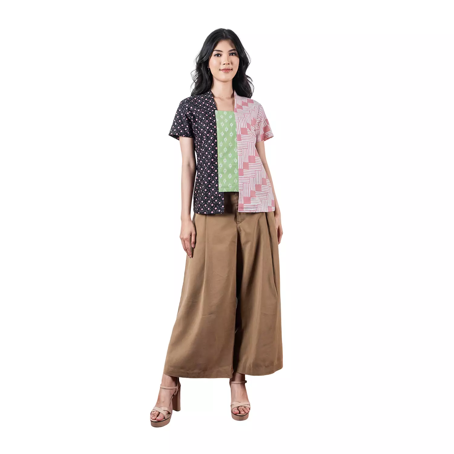 Blouse Batik Wanita - Atasan Batik - Bhatara Batik Sheisha - Baju Batik Modern Lengan Pendek