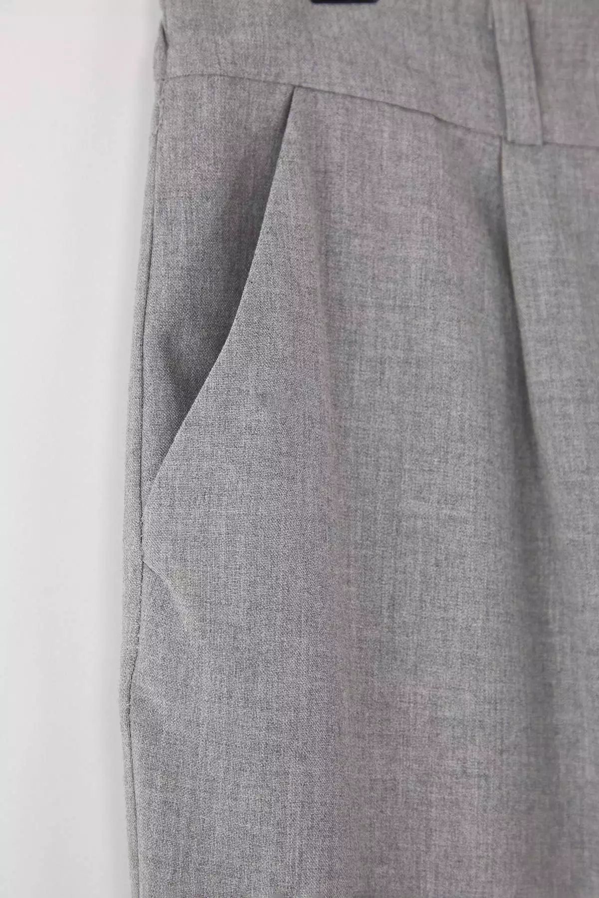 Gray Rubber Waist Woven Premium Fabric Large Size Pants Tbbaw26Ar00012