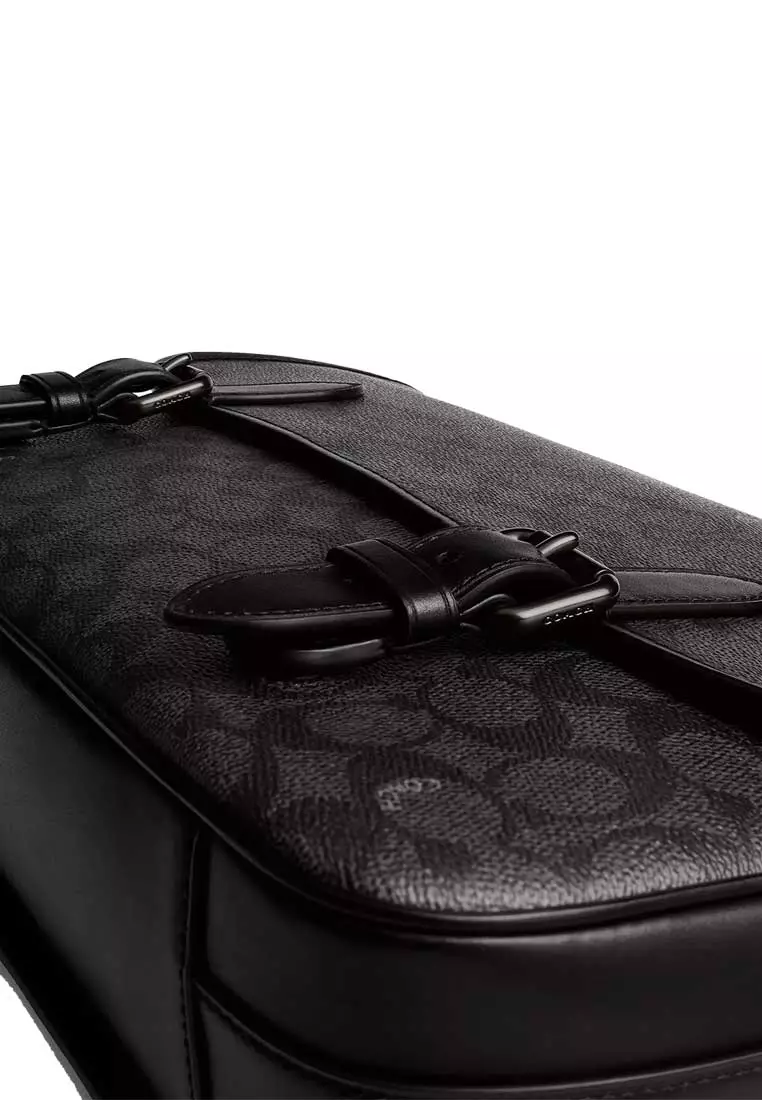 Hitch Messenger Bag In Signature Canvas Charcoal CAH92