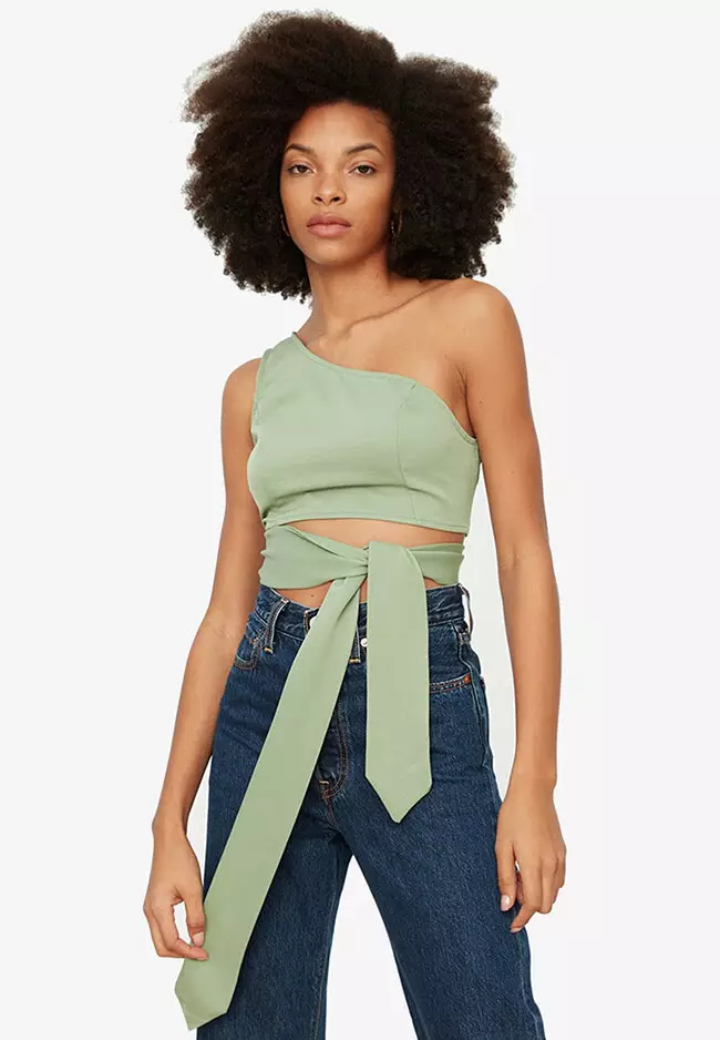 Buy Trendyol Tie Detail Crop Top 2023 Online ZALORA Singapore