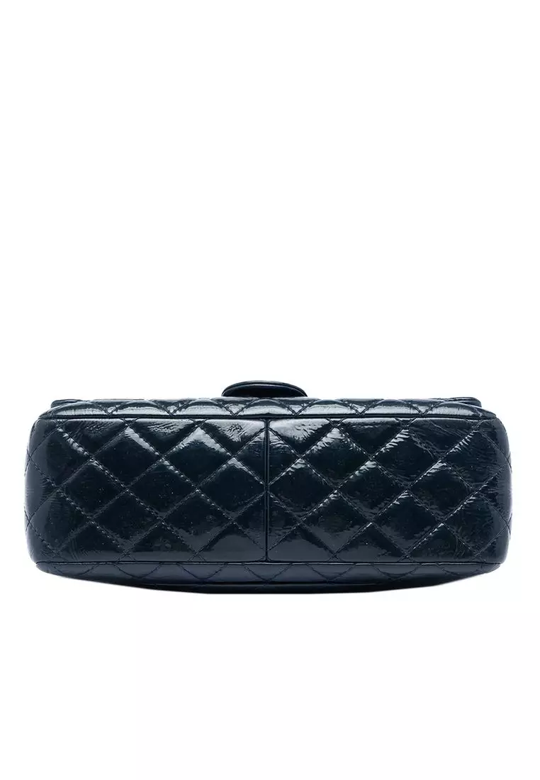 Pre-Loved Chanel Quilted Crinkled Patent Reissue 2.55 Double Flap 226