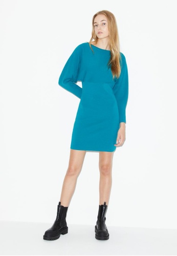 Sisley blue Short sweater dress 5BC79AAB07B327GS_1
