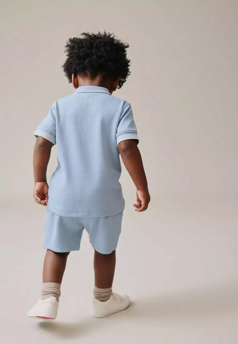 Short Sleeve Polo Shirt And Shorts Set