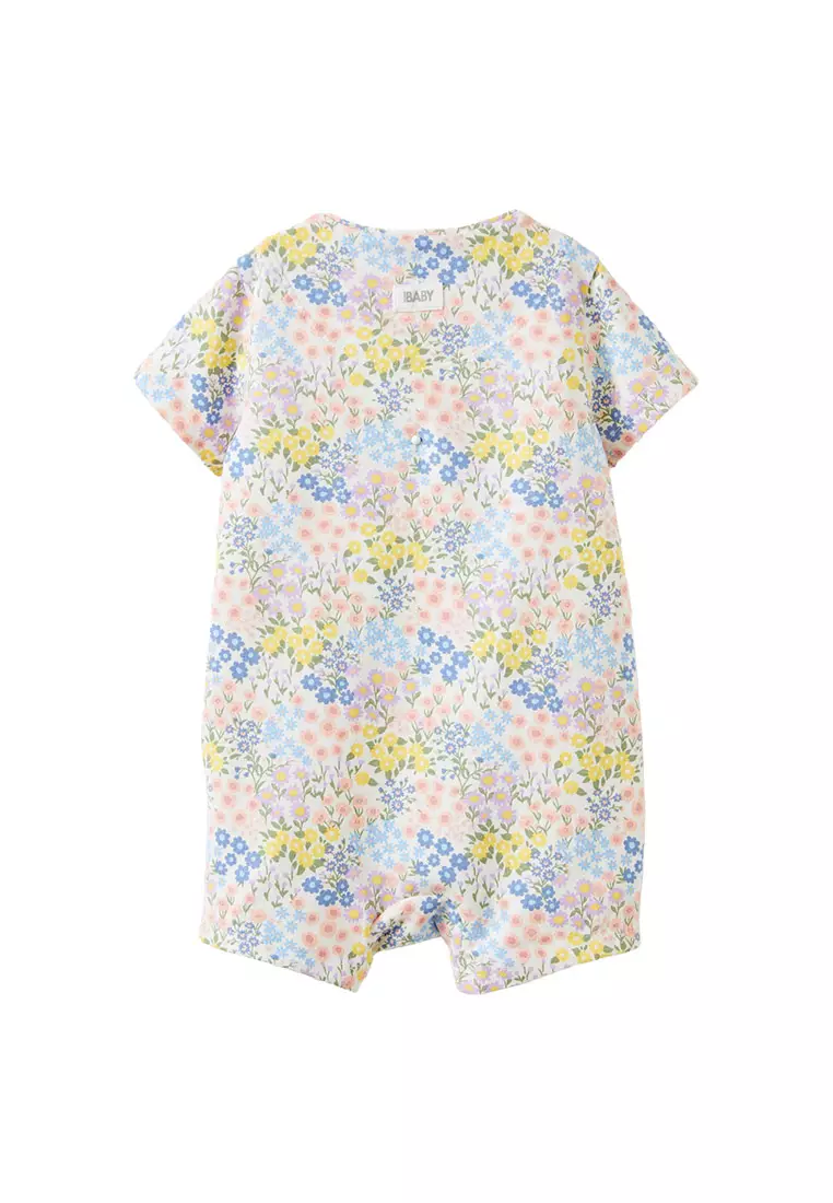 The Short Sleeves Zip Romper