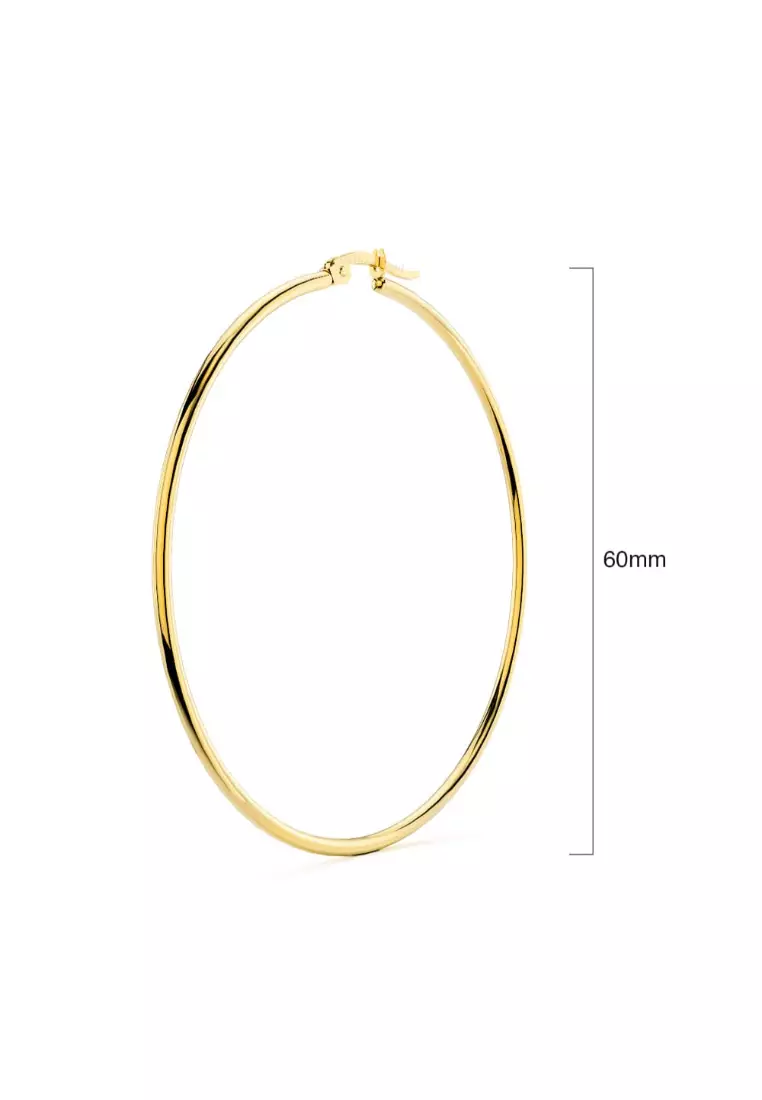 Trishia Hoop Earrings 60mm-Yellow Gold