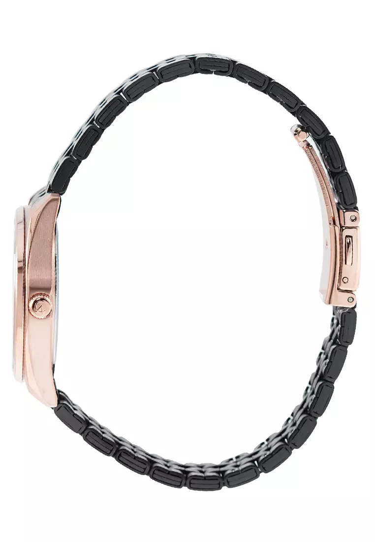 Alexandre Christie - Jam Tangan Wanita - Rosegold Black - Stainless Steel - 8674 LDBBRBA