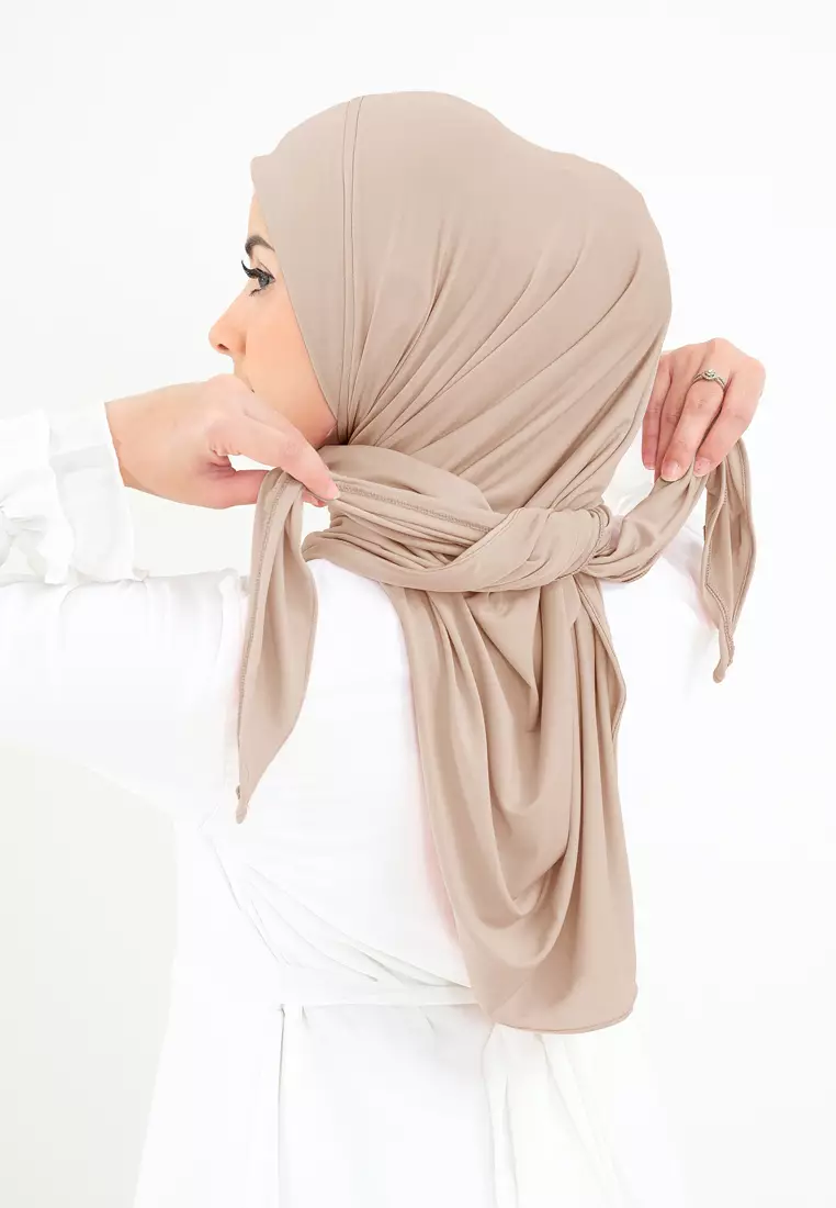 Cotton Bee - Hijab Segitiga Instan Syahira Jersey - Sweet Choco