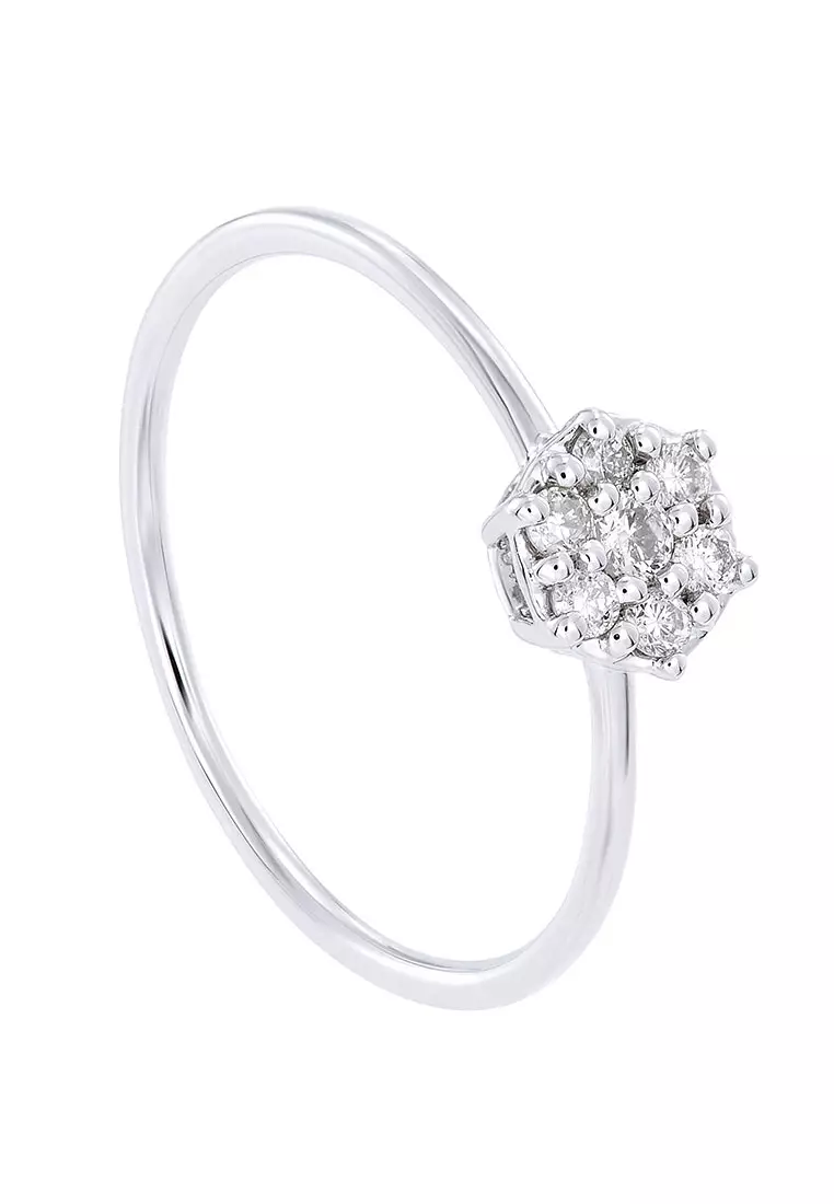 HABIB Round Diamond Ring in 375/9K White Gold 265341222