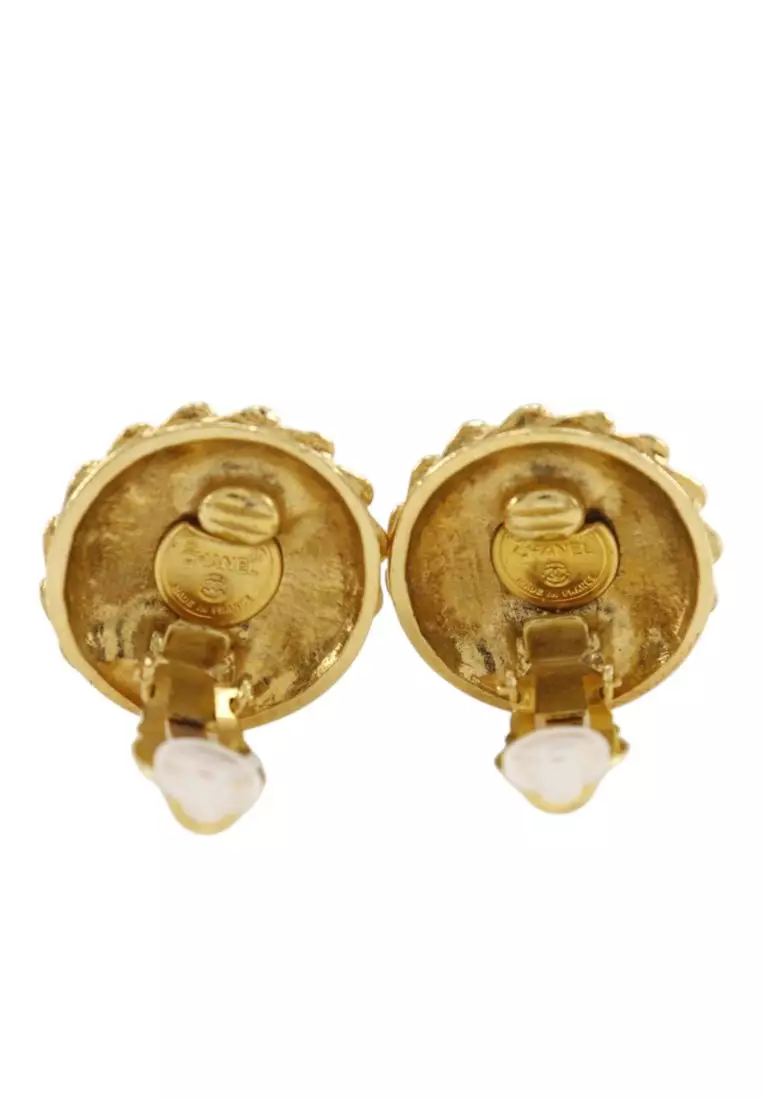Pre-Loved Chanel Gold Plated Mademoiselle Clip On Earrings