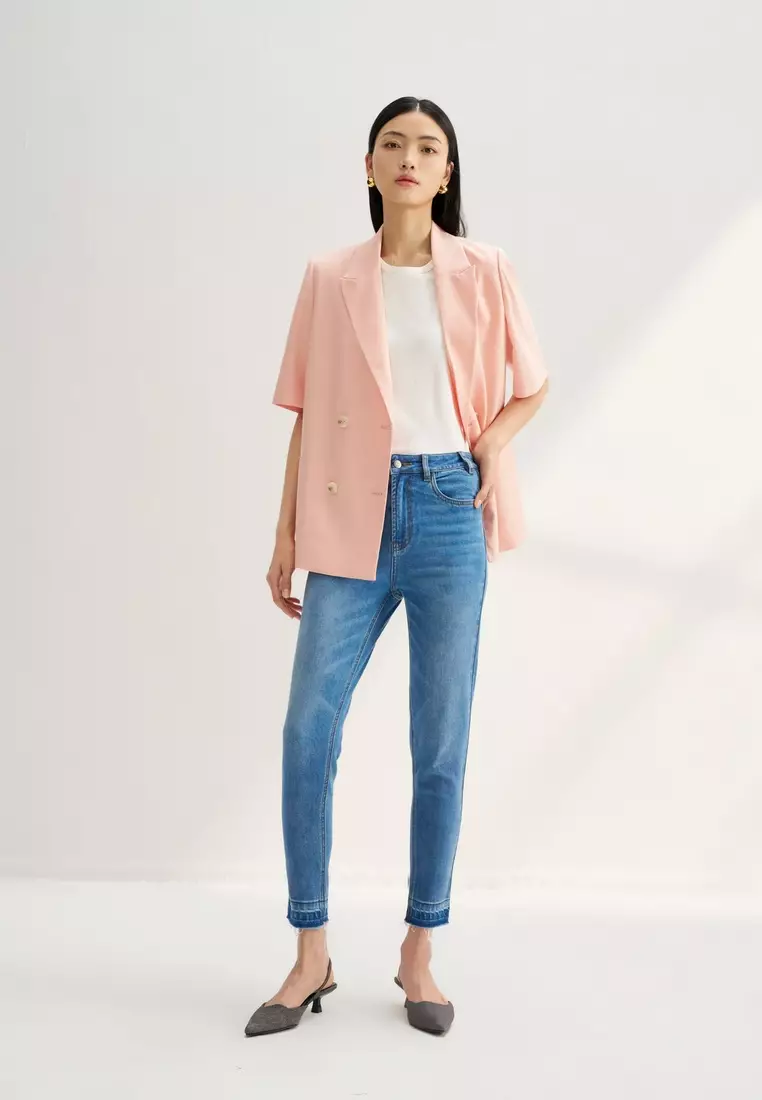 Relaxed Fit Short Sleeve Blazer