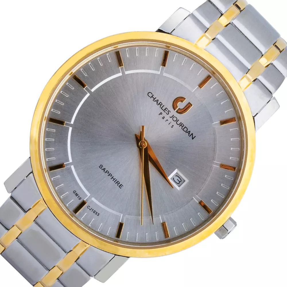 Charles Jourdan CJ1033-1112 - Jam Tangan Pria Silver Gold