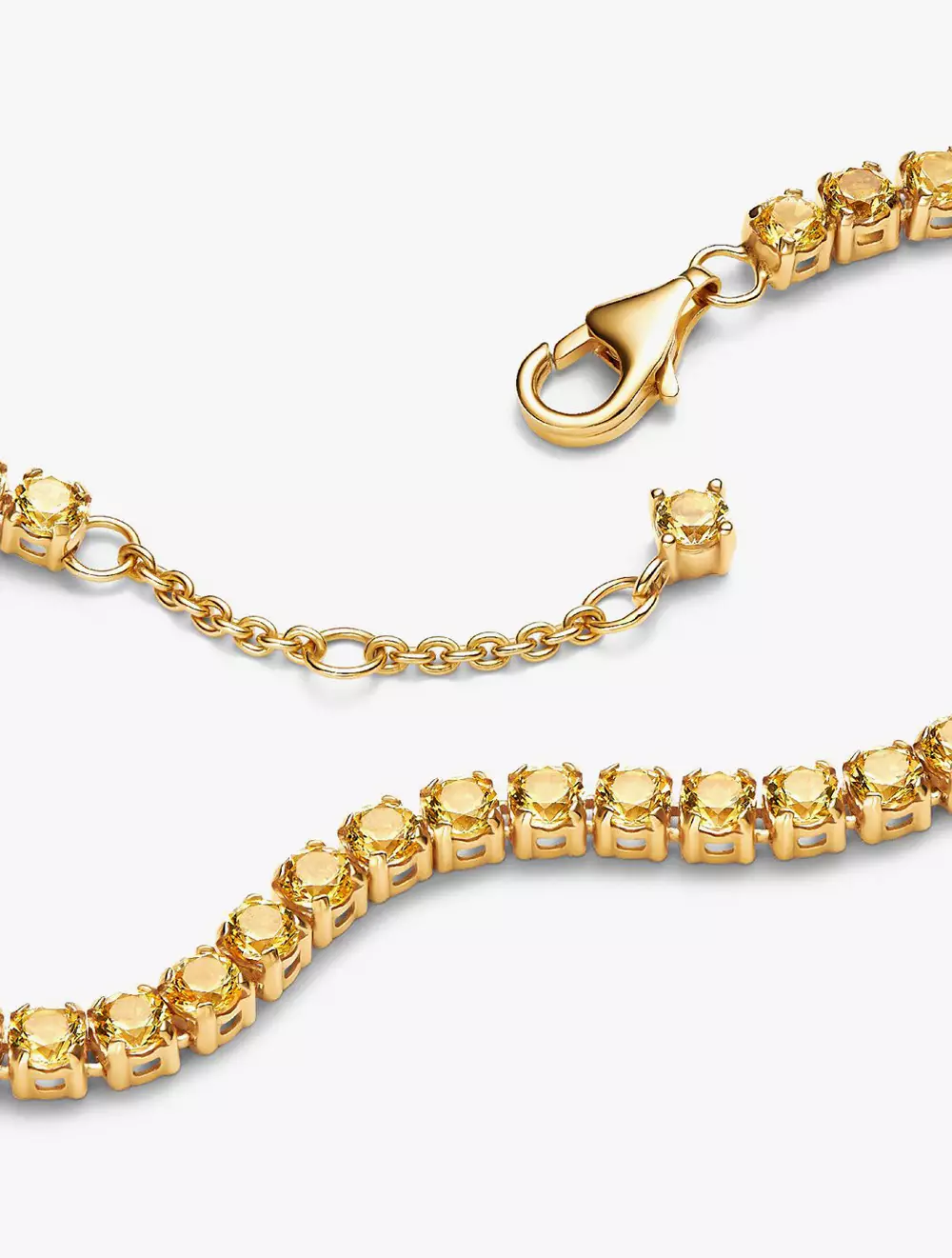 14k gold-plated bracelet with vibrant yellow cubic zirconia