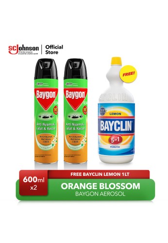 Baygon Baygon Aerosol Orange Blossom 600ml x2 Free Bayclin Lemon 1 lt 0A698ESBFAF85DGS_1