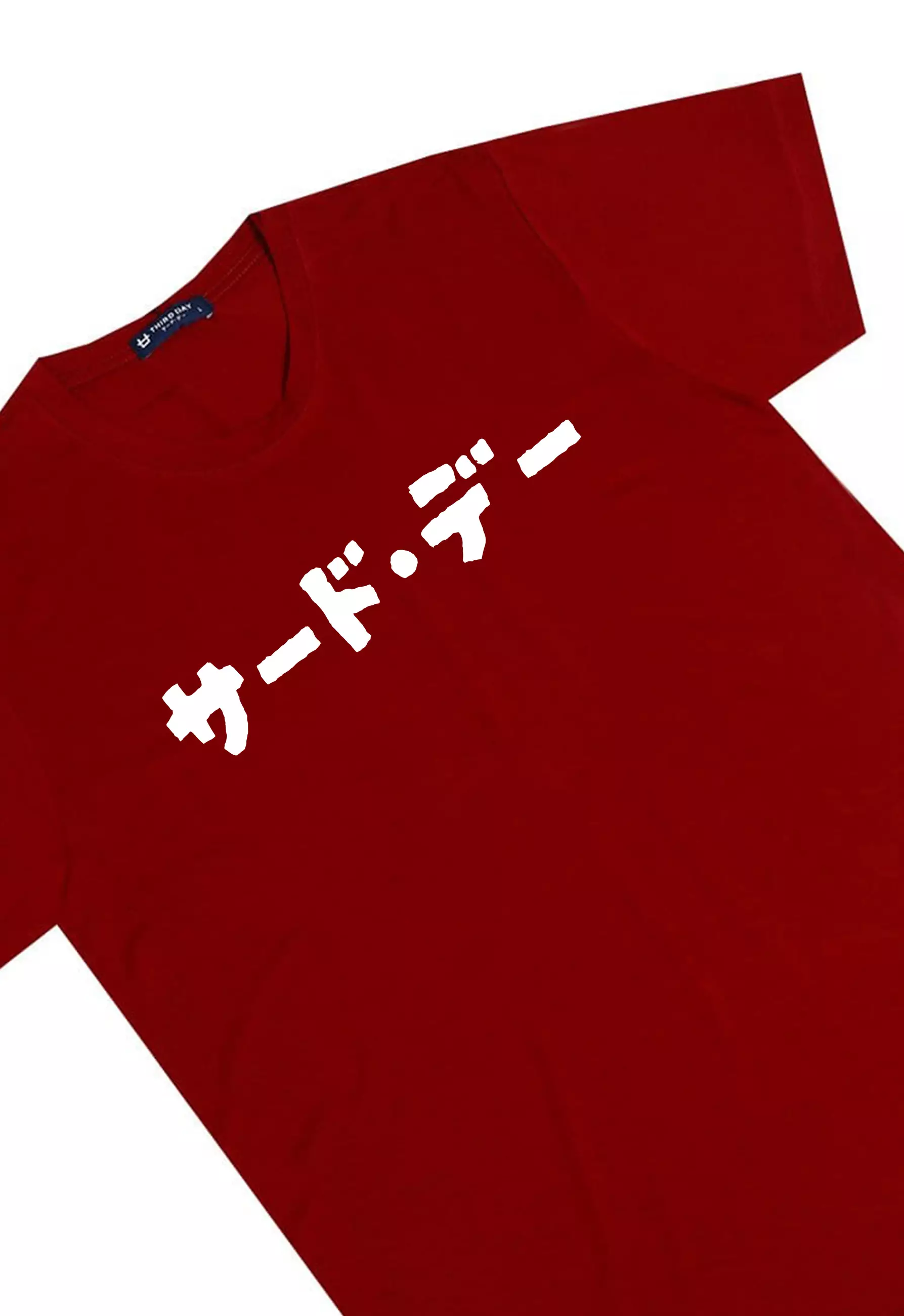 MTO76 kaos tulisan jepang wobbly katakana thirdday instacool distro tangan pendek summer maroon